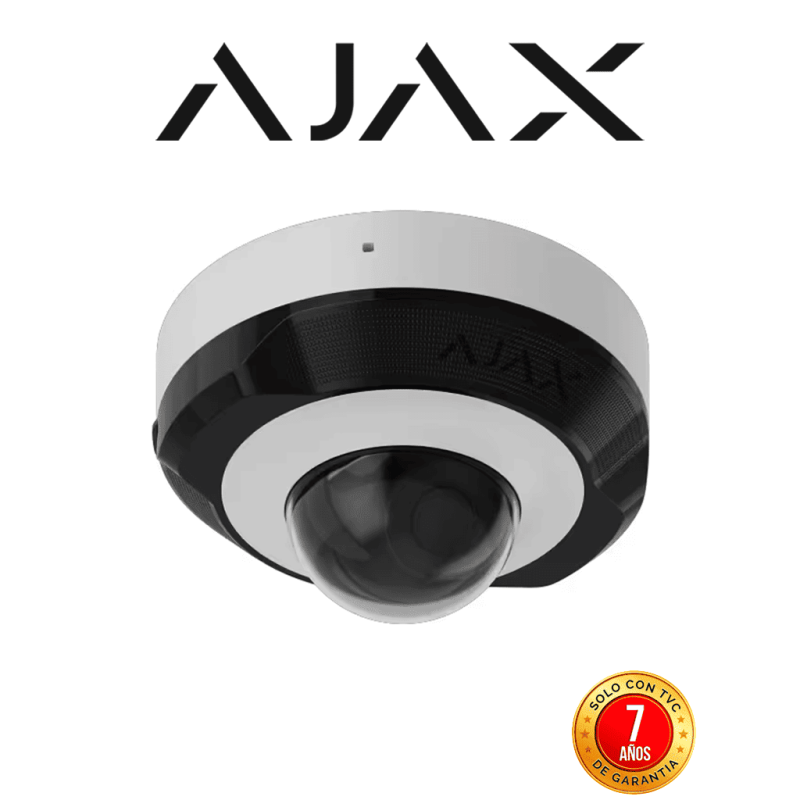 Ajax DomeCam Mini (5 Mp/2.8 mm) - Camara IP Domo  5 Megapixeles con IA y Micrófono/ H.265/ 25 Fps/ Lente de 2.8mm/ Angulo de ...