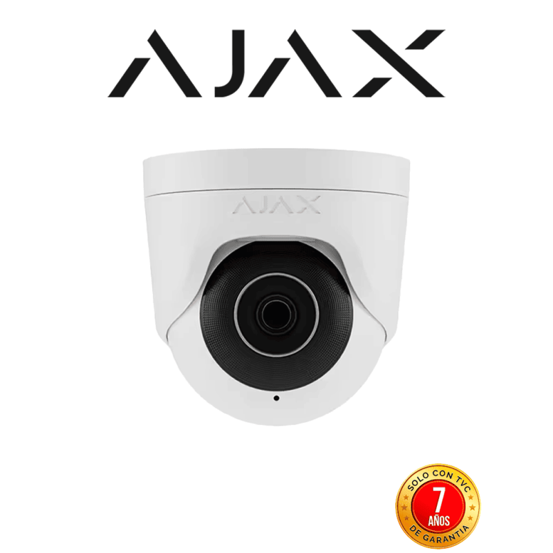 Ajax TurretCam (5 Mp/2.8 mm) - Camara IP Torreta 5 Megapixeles con IA y Micrófono/ H.265/ 25 Fps/ Lente de 2.8mm/ Angulo de 1...