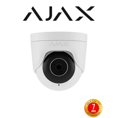 Ajax TurretCam (5 Mp/2.8 mm) - Camara IP Torreta 5 Megapixeles con IA y Micrófono/ H.265/ 25 Fps/ Lente de 2.8mm/ Angulo de 1...