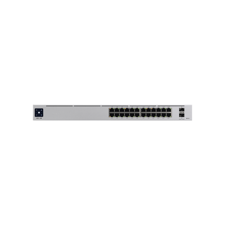 UniFi Switch USW-Pro-24-POE Gen2, con funciones capa 3, de 24 puertos PoE 802.3at/bt + 2 puertos 1/10G SFP+, 400W, pantalla i...