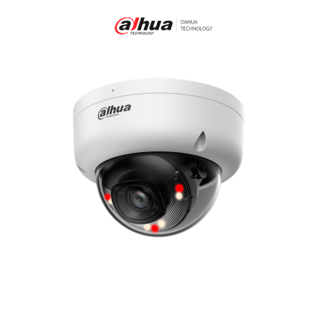 DAHUA DH-IPC-HDBW1439E1-A-IL - Cámara IP Domo de 4 Megapixeles/ Iluminador Dual/ Lente de 2.8mm/ IR de 30 Mts/ Detección huma...
