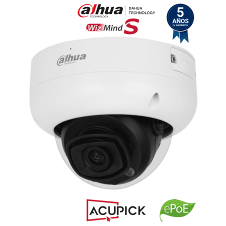 DAHUA IPC-HDBW5241R-ASE-S3 - Cámara IP Domo 2MP Antivandálica/ WizMind/ Lente 2.8 mm/ 106° Apertura/ IR 50m/ E&S Alarma y Aud...