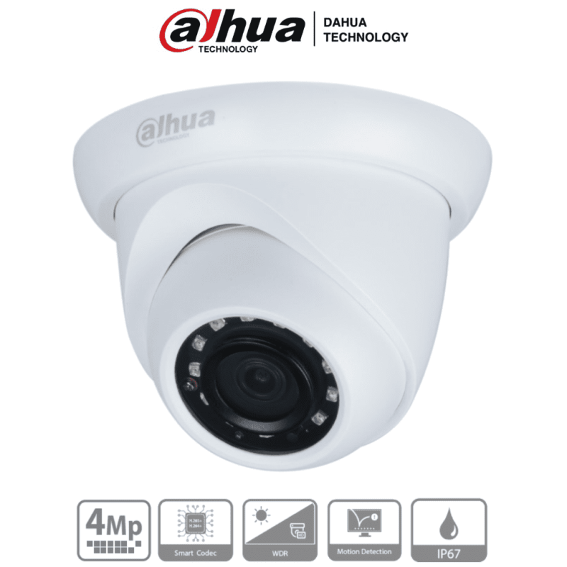 DAHUA IPC-HDW1431S - Camara IP Domo de 4 Megapixeles/ Lente de 2.8 mm/ 93 Grados de Apertura/  H.265+/ WDR Real de 120 dB/ IR...