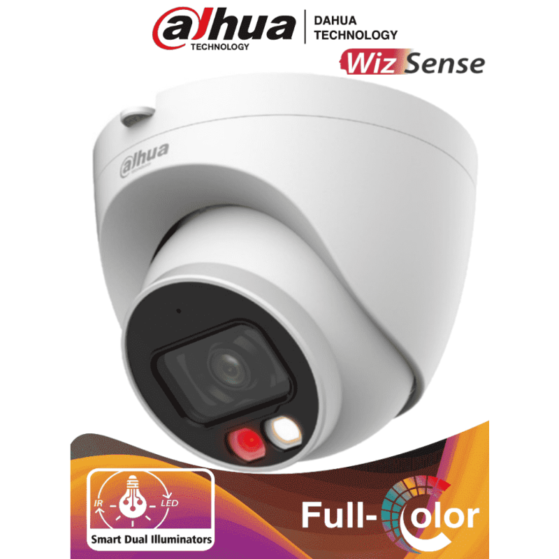 DAHUA IPC-HDW2249T-S-IL - Cámara IP Domo de 2 Megapixeles/ Con Iluminador Dual Inteligente+Full Color/ WizSense/ Lente de 2.8...
