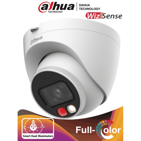 DAHUA IPC-HDW2249T-S-IL - Cámara IP Domo de 2 Megapixeles/ Con Iluminador Dual Inteligente+Full Color/ WizSense/ Lente de 2.8...