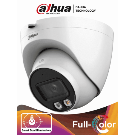 DAHUA IPC-HDW2449T-S-IL - Camara Domo IP de 4 Megapixeles/ Con Iluminador Dual Inteligente+Full Color/ WizSense/ Lente de 2.8...
