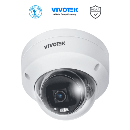 VIVOTEK FD9380-HV-V2 - Cámara IP domo exterior 5 MP, H.265, lente fijo 2.8mm, Smart IR 30m, WDR Pro, IA Smart Search, ciberse...