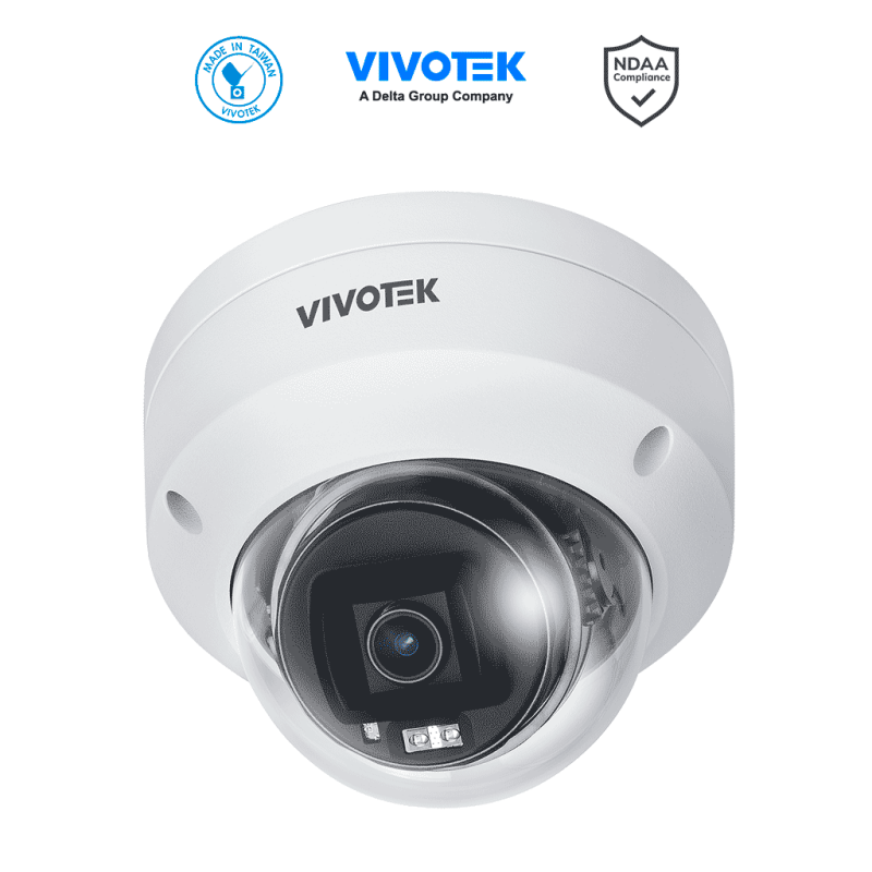 VIVOTEK FD9380-HV-V2 - Cámara IP domo exterior 5 MP, H.265, lente fijo 2.8mm, Smart IR 30m, WDR Pro, IA Smart Search, ciberse...