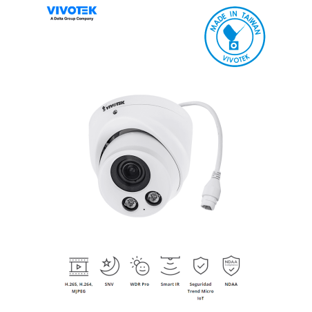 VIVOTEK IT9388-HT - Camara IP domo exterior 5 Megapixeles / H.265/ Lente Varifocal Remoto 2.8-12mm / WDR Pro/ Protección IP66...