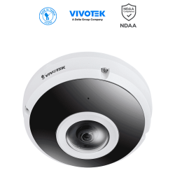 VIVOTEK FE9380-HV - Cámara IP fisheye exterior 5 MP, H.265, panorámica 360º, Smart IR 10m, WDR Pro, micrófono integrado, IP66...