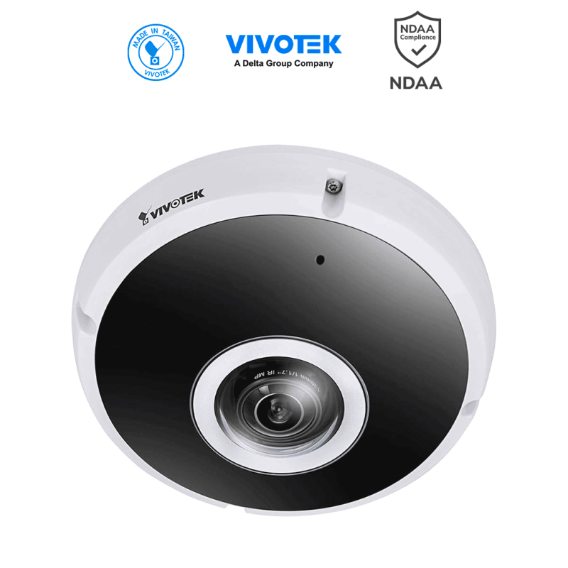 VIVOTEK FE9391-EHV-v2 - Cámara IP fisheye exterior 12 MP, panorámica 360º, Deep Search, Smart IR II 20m, Smart VCA, Stream II...