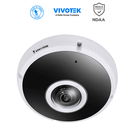 VIVOTEK FE9391-EHV-v2 - Cámara IP fisheye exterior 12 MP, panorámica 360º, Deep Search, Smart IR II 20m, Smart VCA, Stream II...