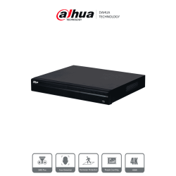 DAHUA DHI-NVR4232-16P-4KS3 NVR de 8 MP / 4k / 32 Canales IP / 16 Puertos PoE / Rendimiento de 160 Mbps/ Smart H.265+/ 2 Bahía...