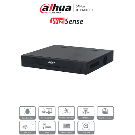DAHUA DHI-NVR4432-16P-EI -  NVR de 8 Megapíxeles/ 4K WizSense/ 32 Canales IP/ 16 Puertos PoE/ 4 Bahías de Discos Duros/ Smart...