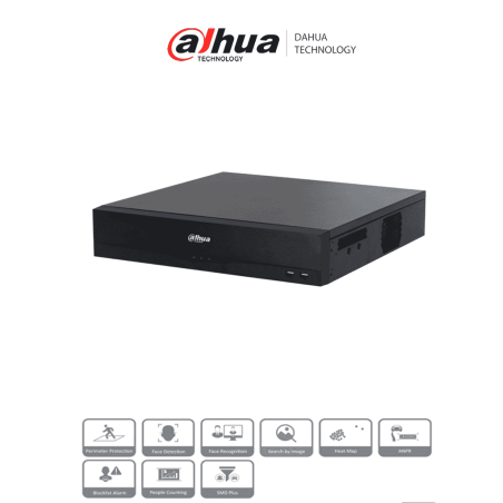 DAHUA DHI-NVR5816-EI NVR IP WizSense de 16 canales 2MP/ 2U 8HDD/ AcuPick/ H.265+/ 384 Mbps/ Admite Raid0/1/5/6/10/  Face Dete...