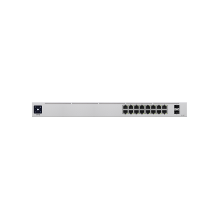UniFi Switch USW-16-POE Gen2, Capa 2 de 16 puertos (8 puertos PoE 802.3af/at + 8 puertos Gigabit) + 2 puertos 1G SFP, 42W, pa...