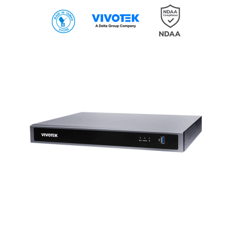 VIVOTEK ND9326P - NVR 8 canales con 2 bahías y 8 puertos PoE FE RJ45, además de 1 puerto GE RJ45, ciberseguridad Trend Micro,...