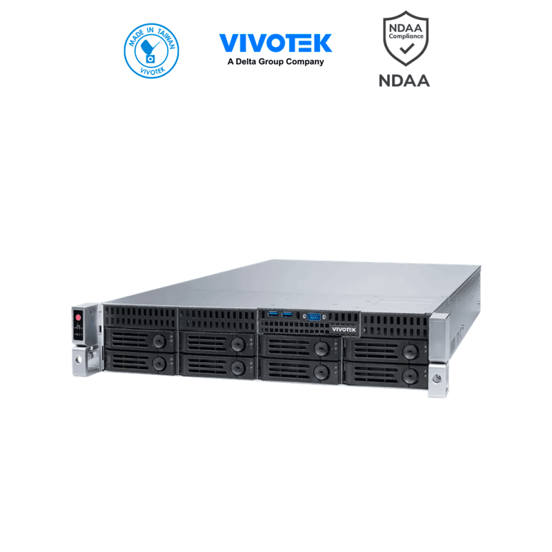 VIVOTEK NR9581-v3 - Grabador de video IP NVR 32 canales, 8 bahias, VSS Pro integrado, Deep Search, Salida HDMI, con doble fue...