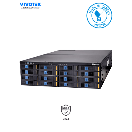 VIVOTEK NR9682-v2 - NVR de 64 canales con 16 bahías, 3U rackable, cuenta con fuente redundante y es compatible con ONVIF, H.2...