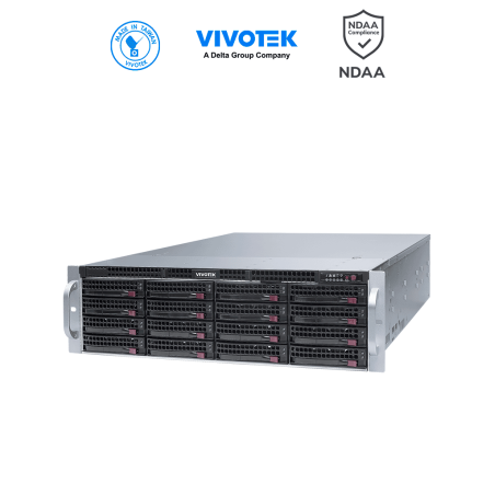VIVOTEK NR9682-v3 - Grabador NVR 64 canales, 16 bahias, VSS Pro integrado, Deep Search, Salida HDMI, Doble fuente de energía,...