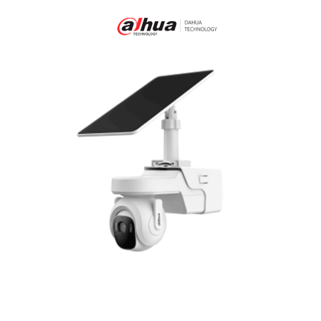 DAHUA  DH-KIT/BP4A-4G/M0508 -Kit cámara PT 4G/ 4MP/panel solar/Batería/ SMD/ Sirena y luz de disuasión activa/Audio bidirecci...
