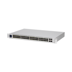 UniFi Switch USW-48-POE, Capa 2 de 48 puertos (32 puertos PoE 802.3af/at + 16 puertos Gigabit) + 4 puertos 1G SFP, 195W, pant...