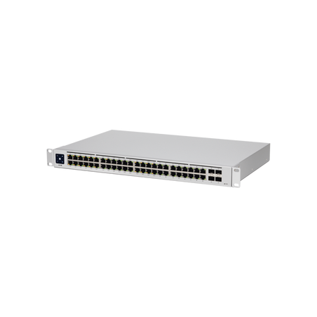 UniFi Switch USW-48-POE, Capa 2 de 48 puertos (32 puertos PoE 802.3af/at + 16 puertos Gigabit) + 4 puertos 1G SFP, 195W, pant...