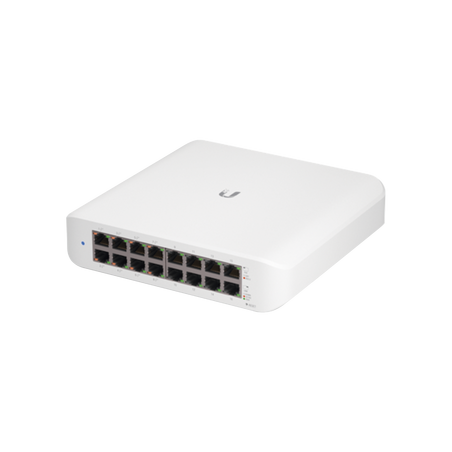 Switch UniFi Lite Administrable PoE de 16 Puertos 10/100/1000 Mbps (8 puertos 802.3af/at), 45 W