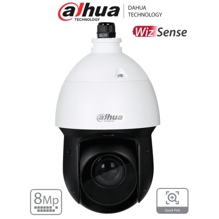 DAHUA SD49825GB-HNR - Cámara IP PTZ de 8 MP / WizSense/ 25x de Zoom óptico/ IR de 100 m/ H.265+/ WDR Real de 120 dB/ Protecci...