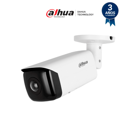 DAHUA IPC-HFW3441T-AS-P Cámara IP bullet panorámica 4 MP, lente 2.1 mm, ángulo 180°, IR 20 m, IA WizSense, detección de movim...