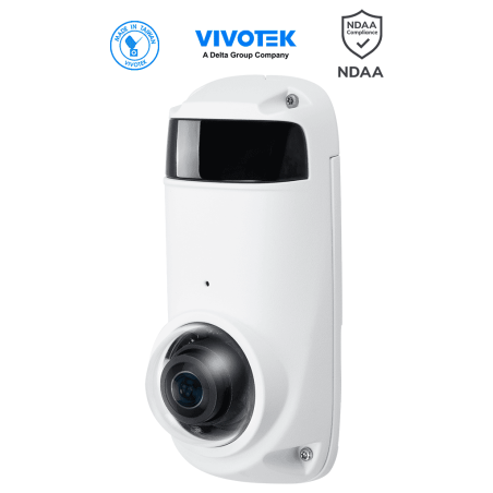 VIVOTEK CC9381-HV-v2 - Cámara IP panorámica exterior de 5 MP con visión 180º, Smart IR 15 Mts, IP66, IK10, WDR Pro, Micrófono...