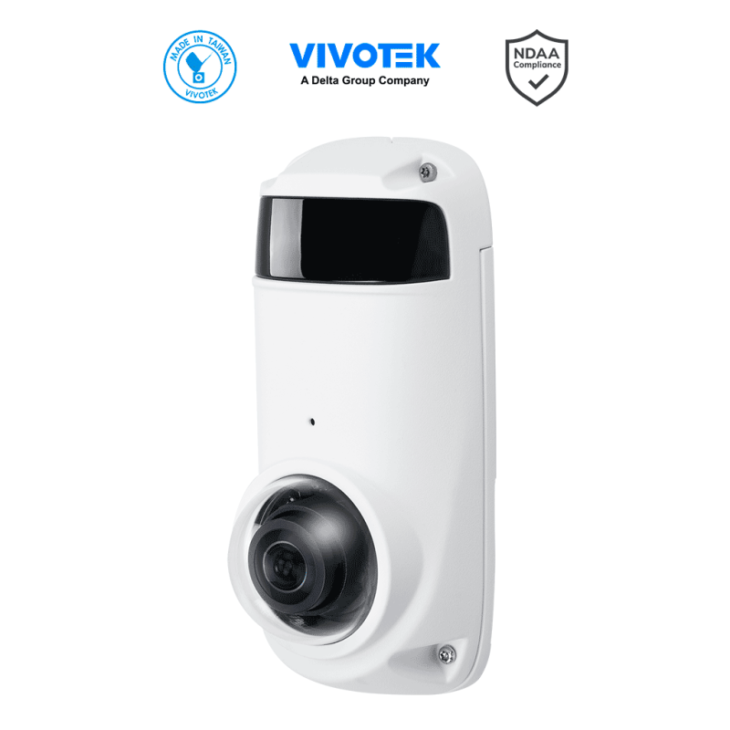VIVOTEK CC9391-HV - Cámara IP panorámica exterior de 8MP con visión 180º, Smart IR 20 Mts, IP66, IK10, WDR Pro, Micrófono int...