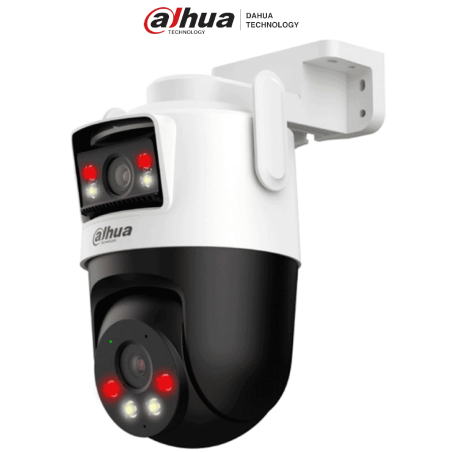 DAHUA IPC-WPT1339DD-SW-3E2-PV -Cámara IP PT Wifi Dual de 6 MP/ Dos lentes de 3 MP cada uno (fijo y PT), Iluminador Dual Intel...