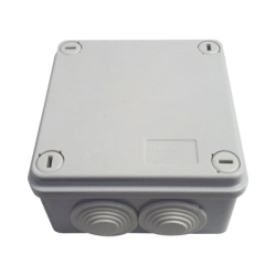 Caja Tipo Estanca IP55, con 6 Entradas, Tapa y Tornillo de Vuelta de 1/4, 100 x 100 x 50 mm (3.94 x 3.94 x 1.97 Pulgadas), Co...