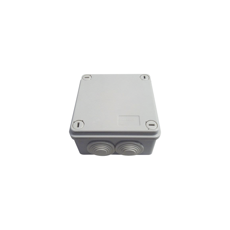 Caja Tipo Estanca IP55, con 6 Entradas, Tapa y Tornillo de Vuelta de 1/4, 100 x 100 x 50 mm (3.94 x 3.94 x 1.97 Pulgadas), Co...