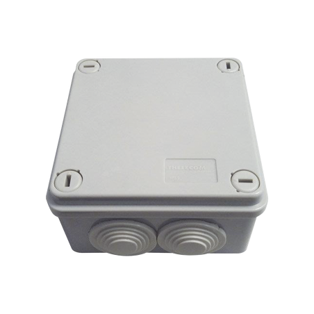 Caja Tipo Estanca IP55, con 6 Entradas, Tapa y Tornillo de Vuelta de 1/4, 100 x 100 x 50 mm (3.94 x 3.94 x 1.97 Pulgadas), Co...