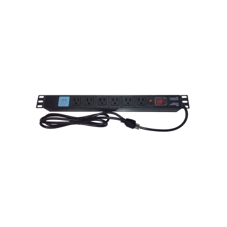 Tomacorriente Horizontal (PDU) de 6 contactos (NEMA 5-15R) + 2 USB para instalación en Rack de 19", 1UR, 125 Vca/ 15 A (THE00...