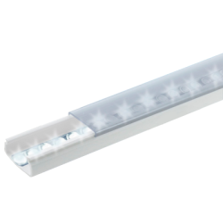 Difusor para tira LED con tapa transparente de PVC auto extinguible, ideal para colocar iluminación, 20 x 10mm, tramo de 1.53...