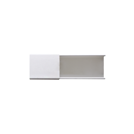 Canaleta blanca sin división, de PVC auto extinguible, 48 x 16 x tramo 2.5m (6101-01260
