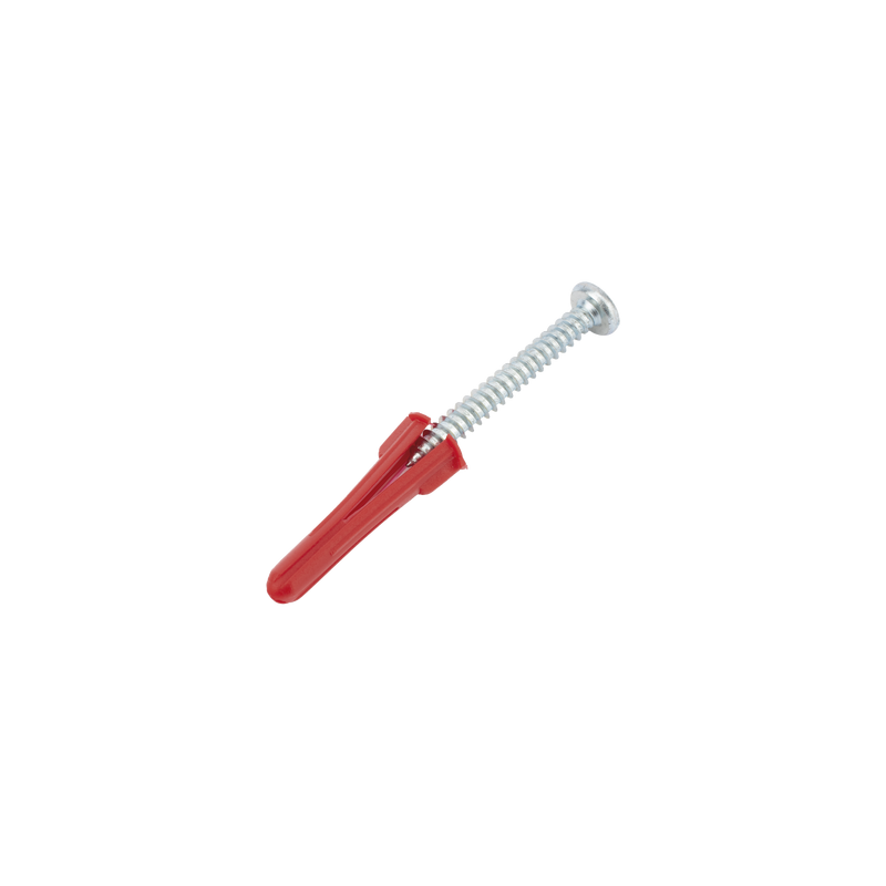 Paquete Con 10 Taquetes Rojos de 1/4" y 10 tornillos 10 x 1 1/2" (4.82 x 38 mm) (1103-05002)