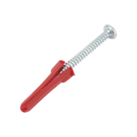 Paquete Con 10 Taquetes Rojos de 1/4" y 10 tornillos 10 x 1 1/2" (4.82 x 38 mm) (1103-05002)