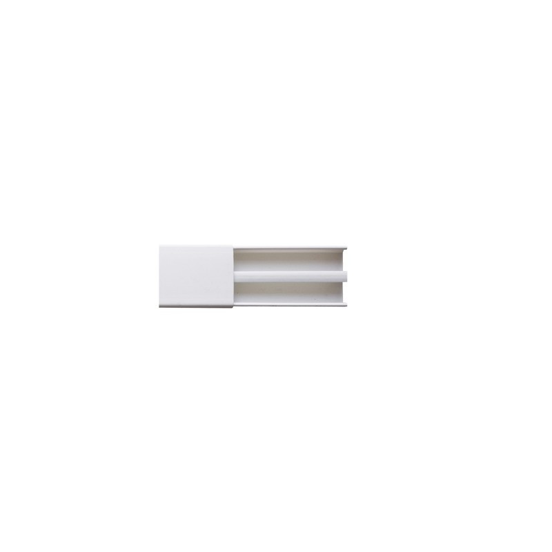 Canaleta blanca dos vías, de PVC auto extinguible,  48 x 16 x tramo 2.5m (6101-01250)