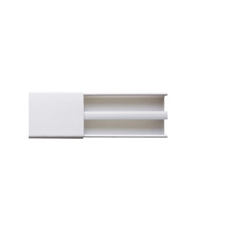 Canaleta blanca dos vías, de PVC auto extinguible,  48 x 16 x tramo 2.5m (6101-01250)