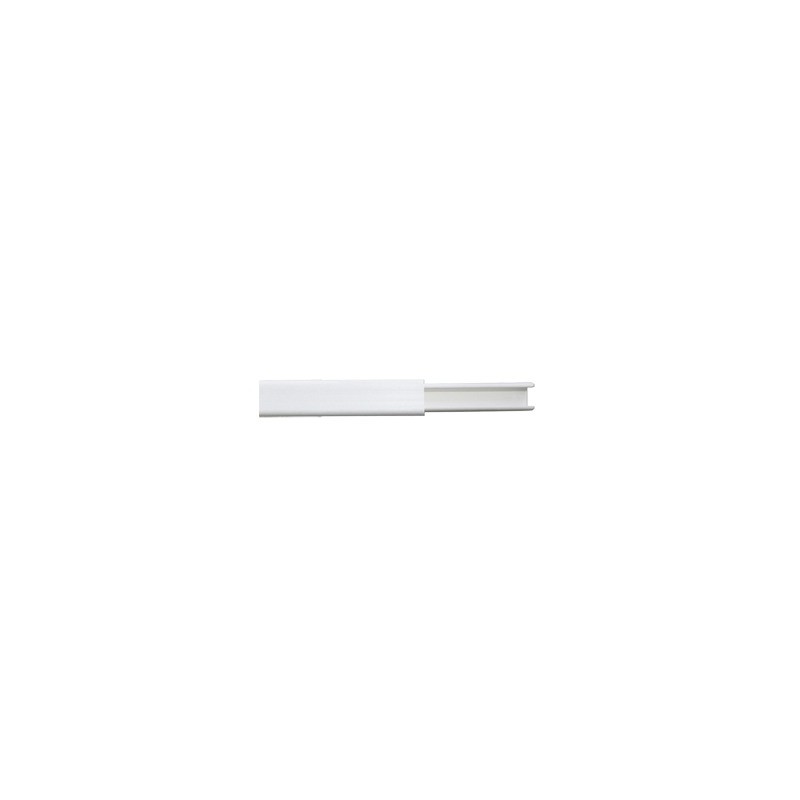 Canaleta color blanco de PVC auto extinguible,  de una via, 12 x 8  tramo 2m. (5001-01253)