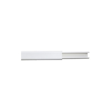 Canaleta color blanco de PVC auto extinguible,  de una via, 12 x 8  tramo 2m. (5001-01253)