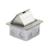 Mini Caja de Piso Rectangular para Datos y Conectores Tipo Keystone, Color y Material en Acero Inoxidable (3 Puertos) (11000-...