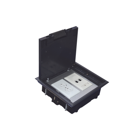 Caja de Piso para Dos Módulos Universales (Socket M2), para Alimentación Eléctrica y Redes de Datos (11000-33401) No Incluye ...