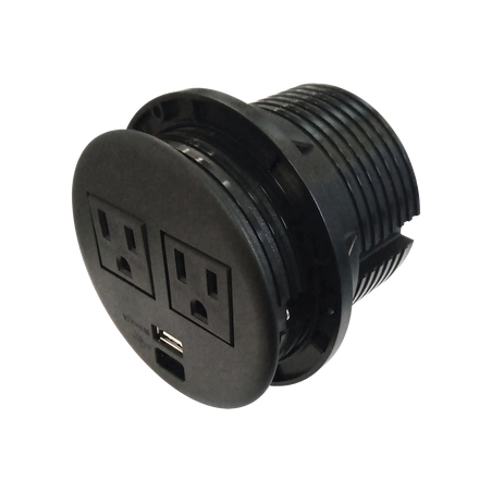 Multicontactos Empotrable Doble/ USB A & C, Color Negro, No Incluye Cable de Poder (11000-83604)
