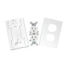 Contacto eléctrico doble, soporte y tapa color blanco de PVC auto extinguible,  para canaleta TEK100 (5591-10200)