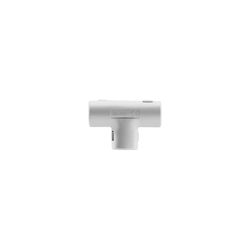 Unión en "T" para tubería rígida, recomendado para cable eléctrico, PVC Auto-extinguible, de 20 mm